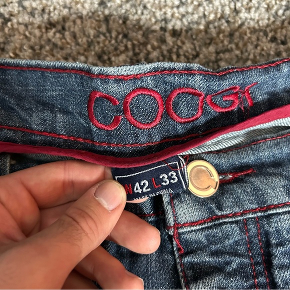 Vintage Coogi Jeans Men 42X33 Blue Y2K Baggy Embroidered Wide Leg Skater Grunge - Picture 9 of 12